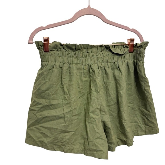 Fashion Bug Olive High Waist Women's Shorts - Picture 2 of 3